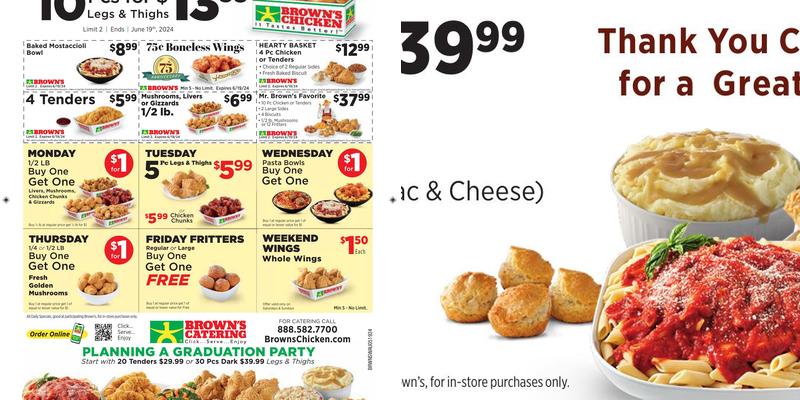 Brown's Chicken Menu