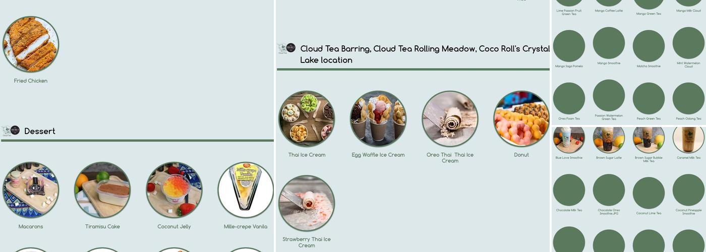 Cloud Tea-Rolling Meadow Menu