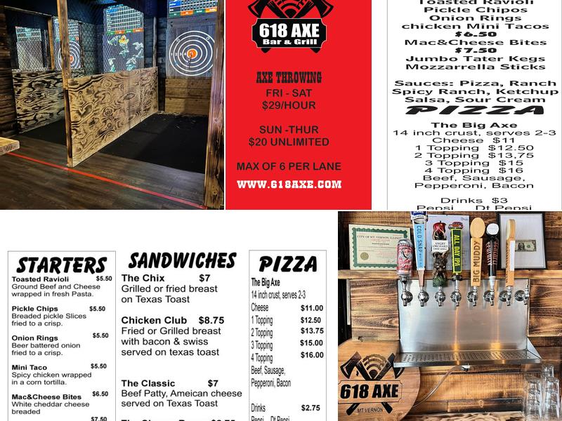 618 Axe Bar & Grill Menu