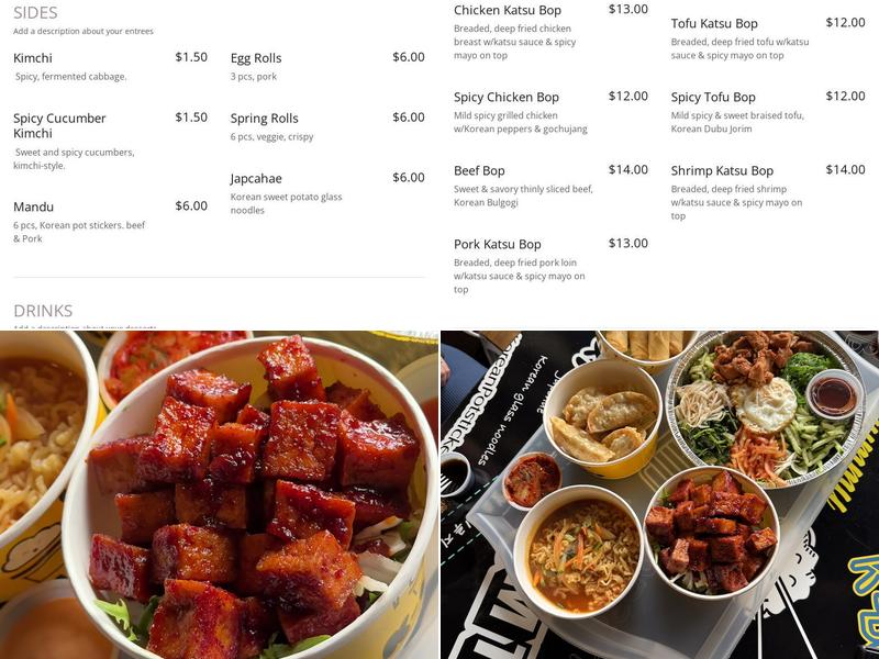 K-Bop Menu