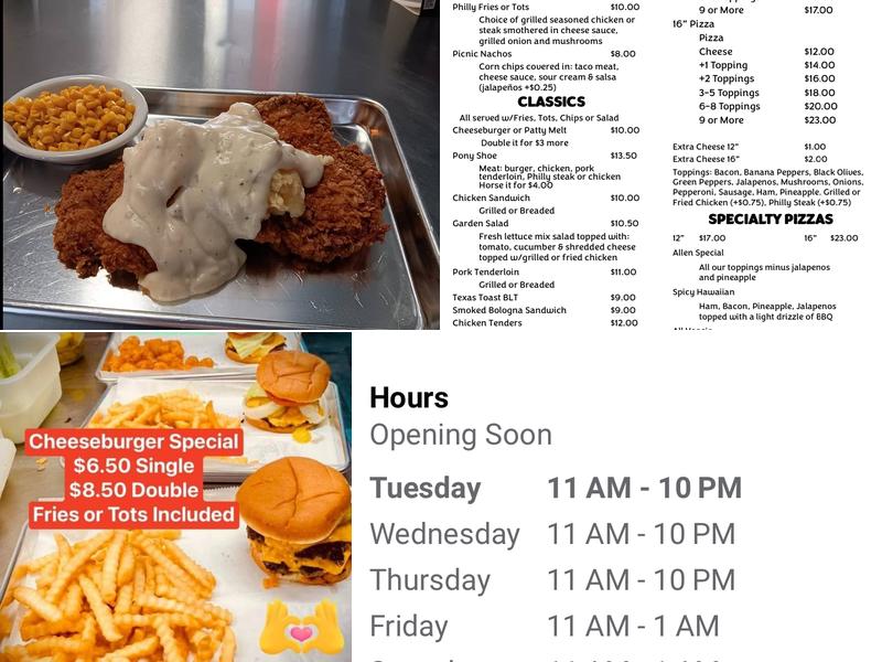 T&R Bar & Grill Menu