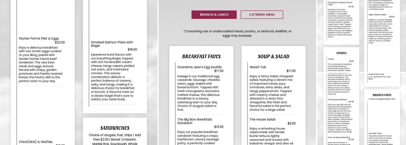 Goodness Gracious Kitchen & Cupboard Menu