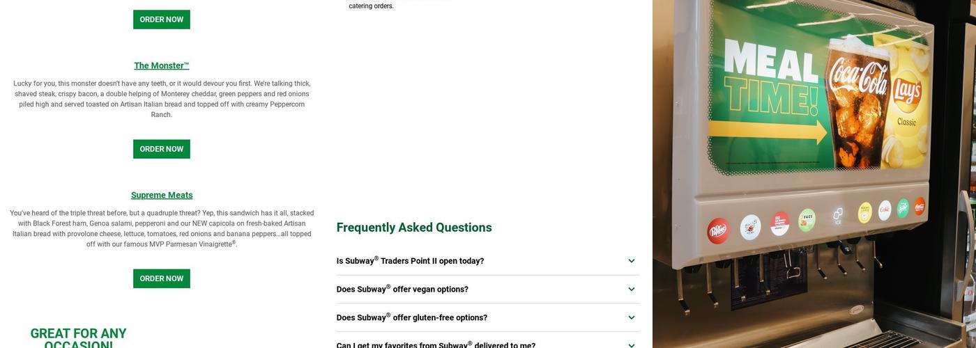 Subway Menu