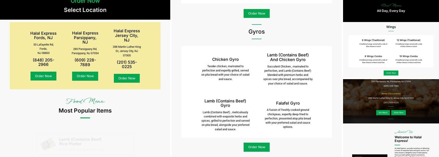 Halal Express Menu