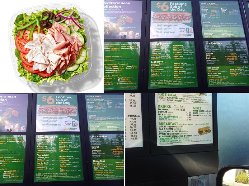 Subway Menu