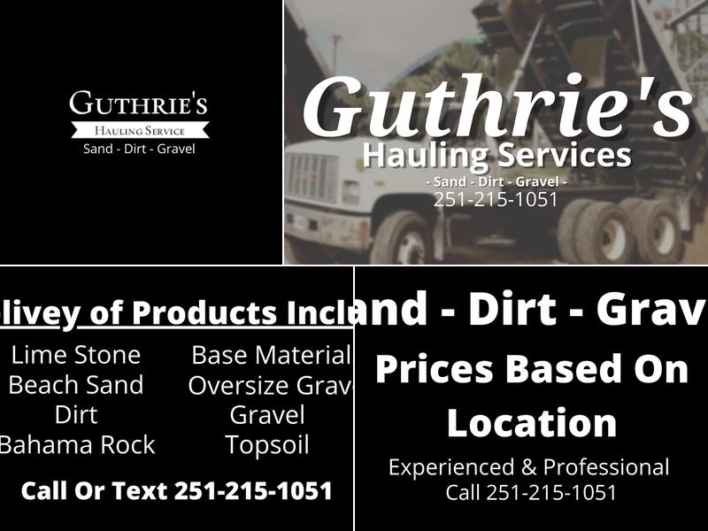 Guthrie's Hauling Services Sand-Dirt-Gravel