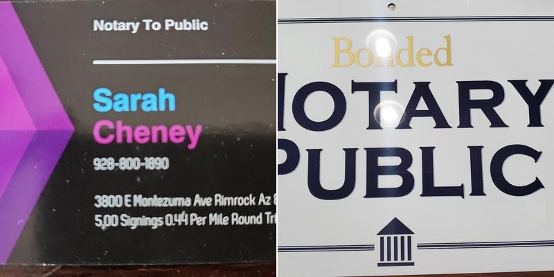 Sarah A Cheney Notary to Public