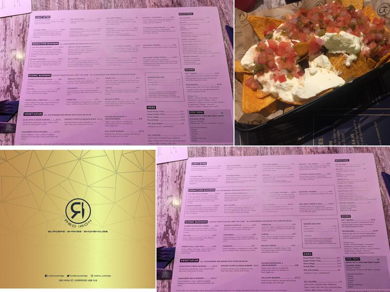 Red Iron Burgers Menu