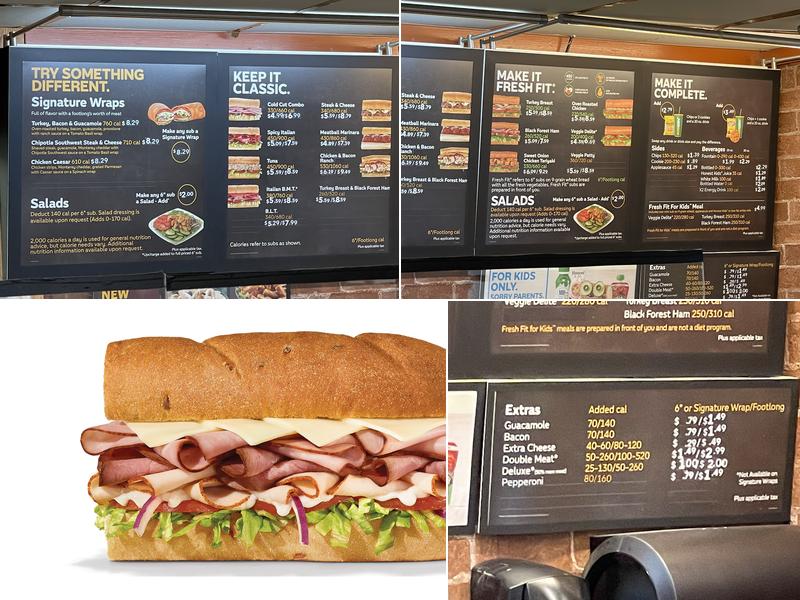 Subway Menu