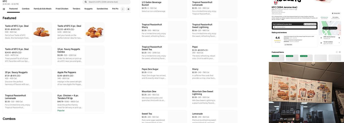 KFC Menu