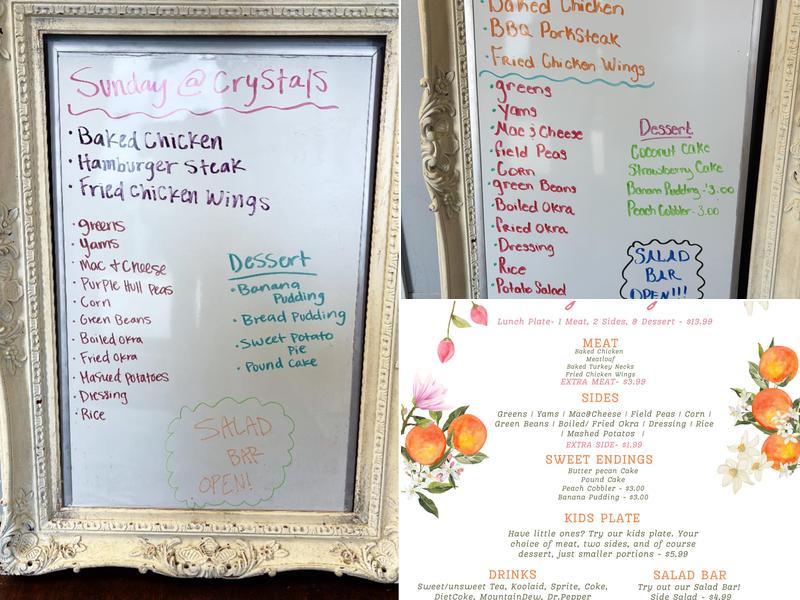 Crystal's Diner Menu
