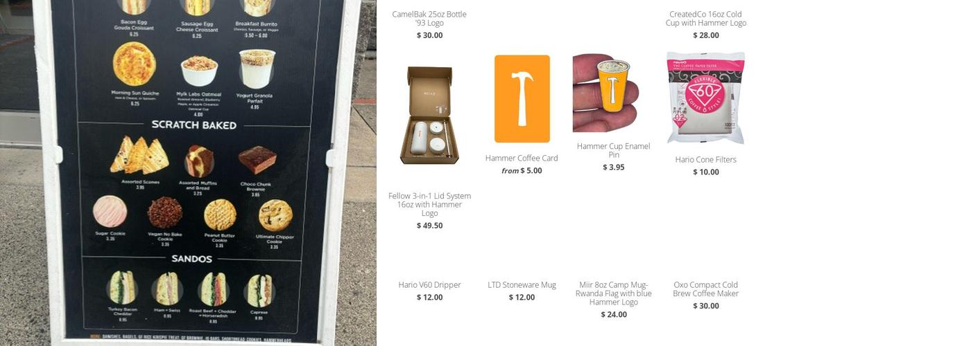 Thomas Hammer Coffee Roasters Menu