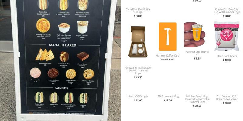 Thomas Hammer Coffee Roasters Menu