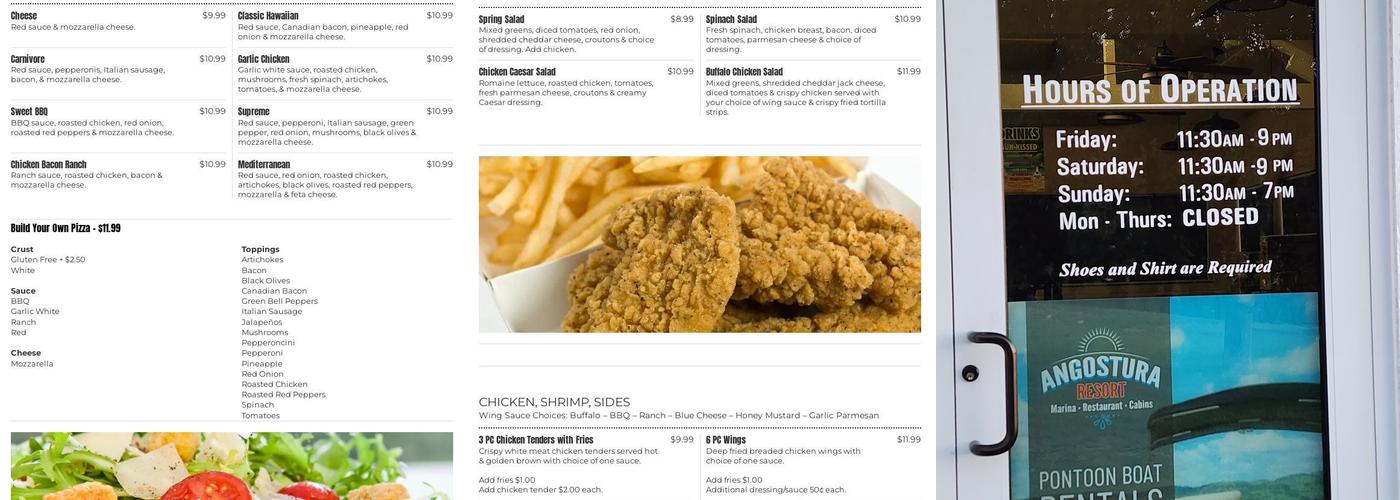 Inferno on the Beach Menu