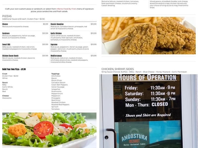 Inferno on the Beach Menu