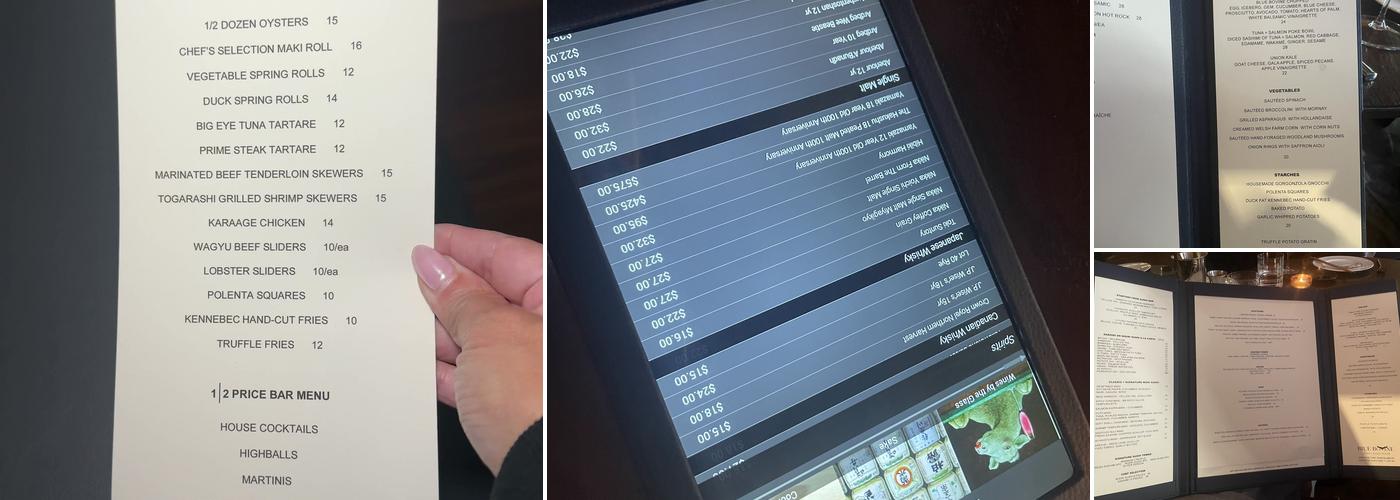 Blue Bovine Steak + Sushi House Menu