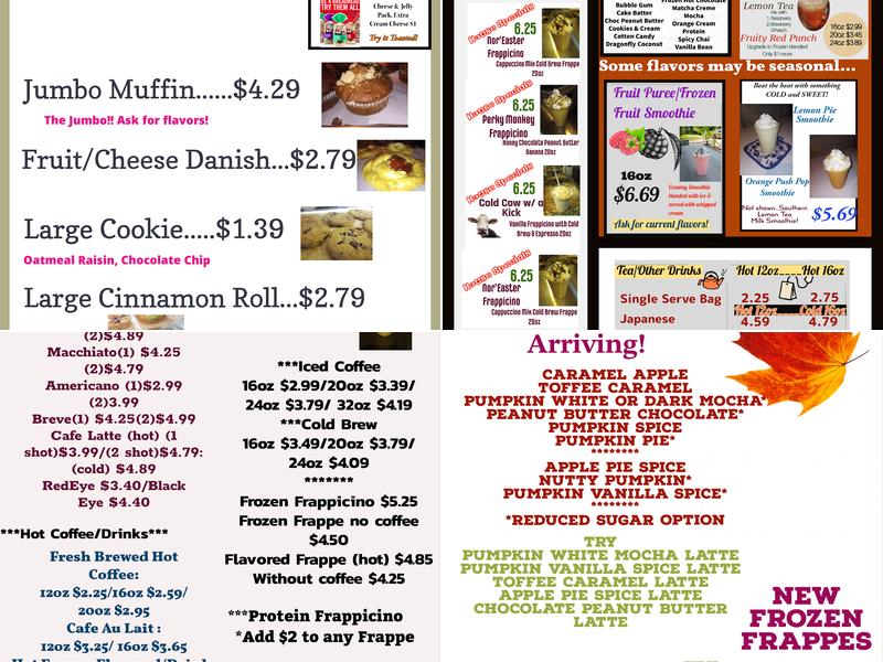 Captain's Cup Coffee Shop Menu