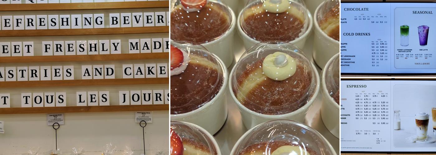 Tous les Jours Cafe Menu