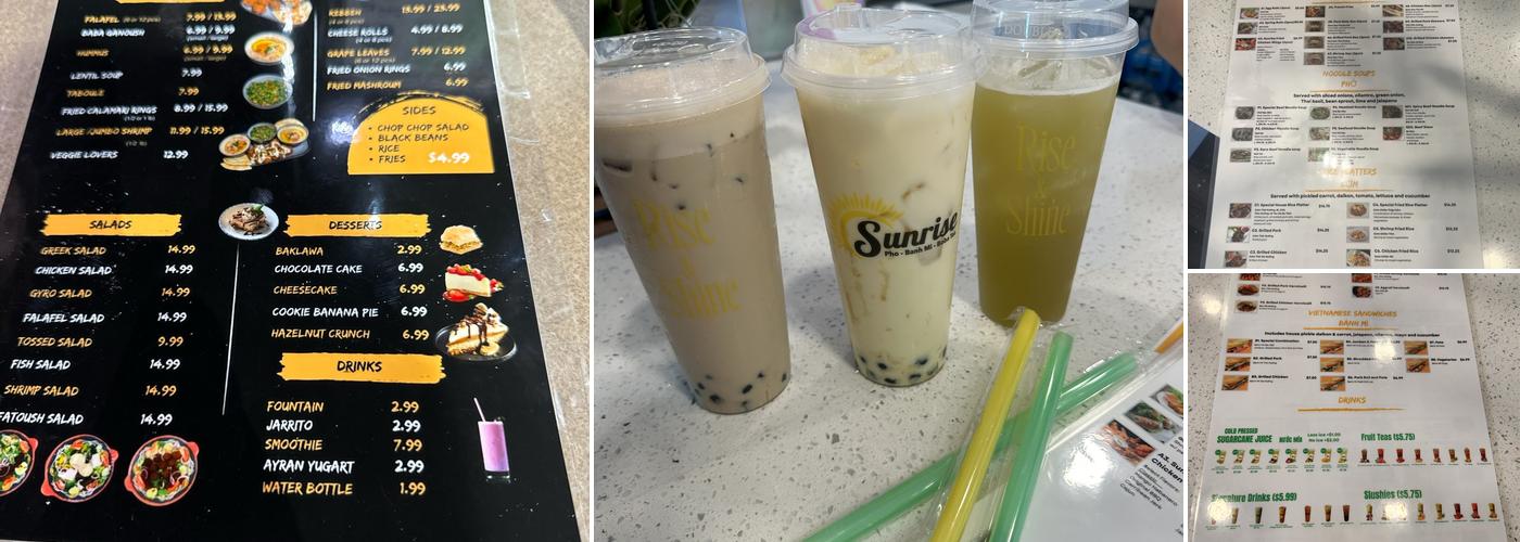 Sunrise Restaurant & Boba Tea Menu