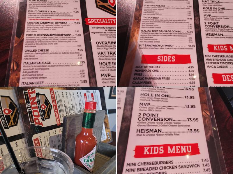 The Point Sports Bar & Grill Menu
