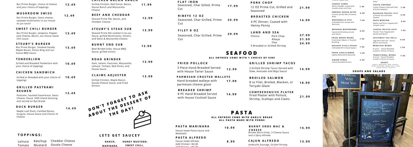 Steuby's Menu