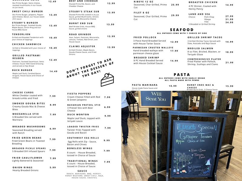 Steuby's Menu