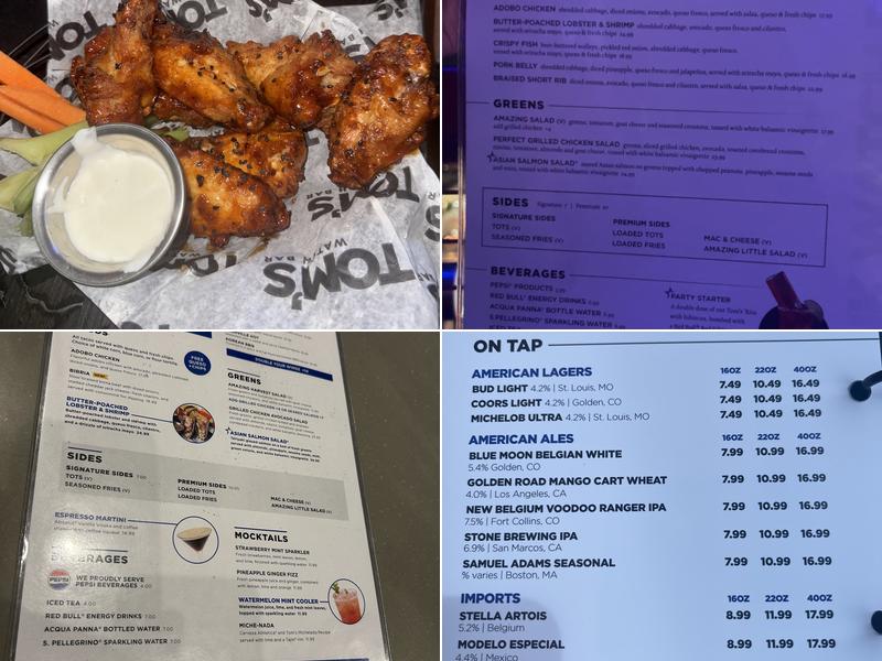 Tom's Watch Bar Menu