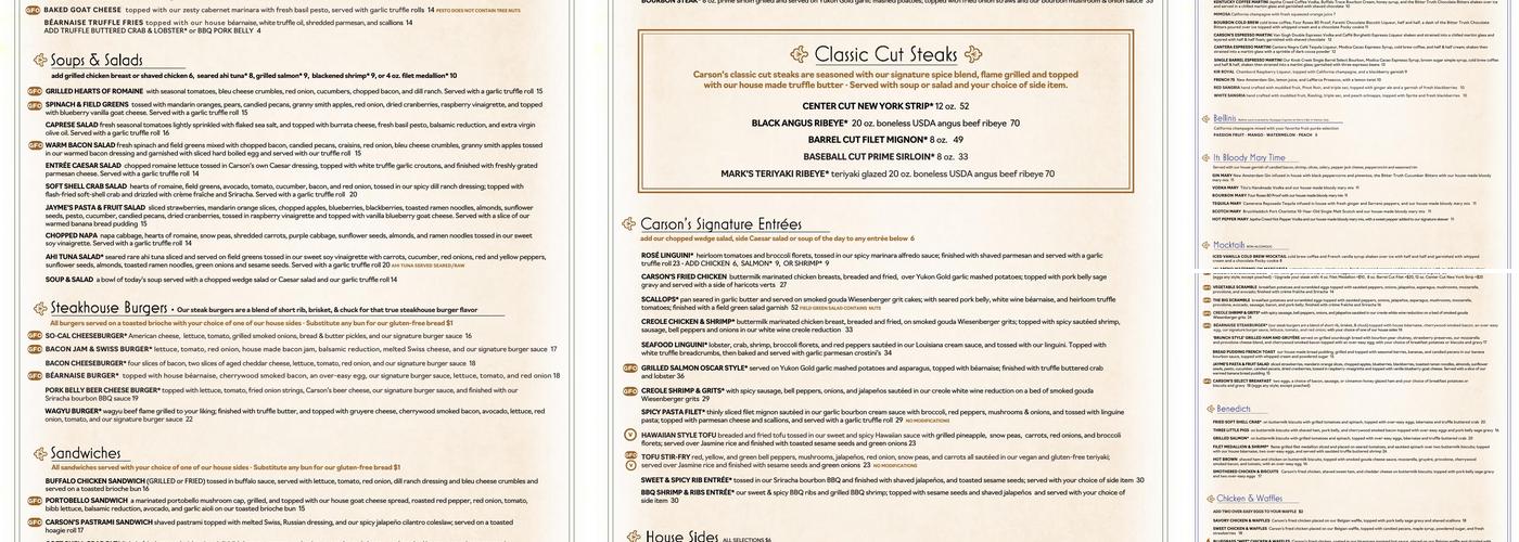 Carson's Food & Drink - At Andover Menu