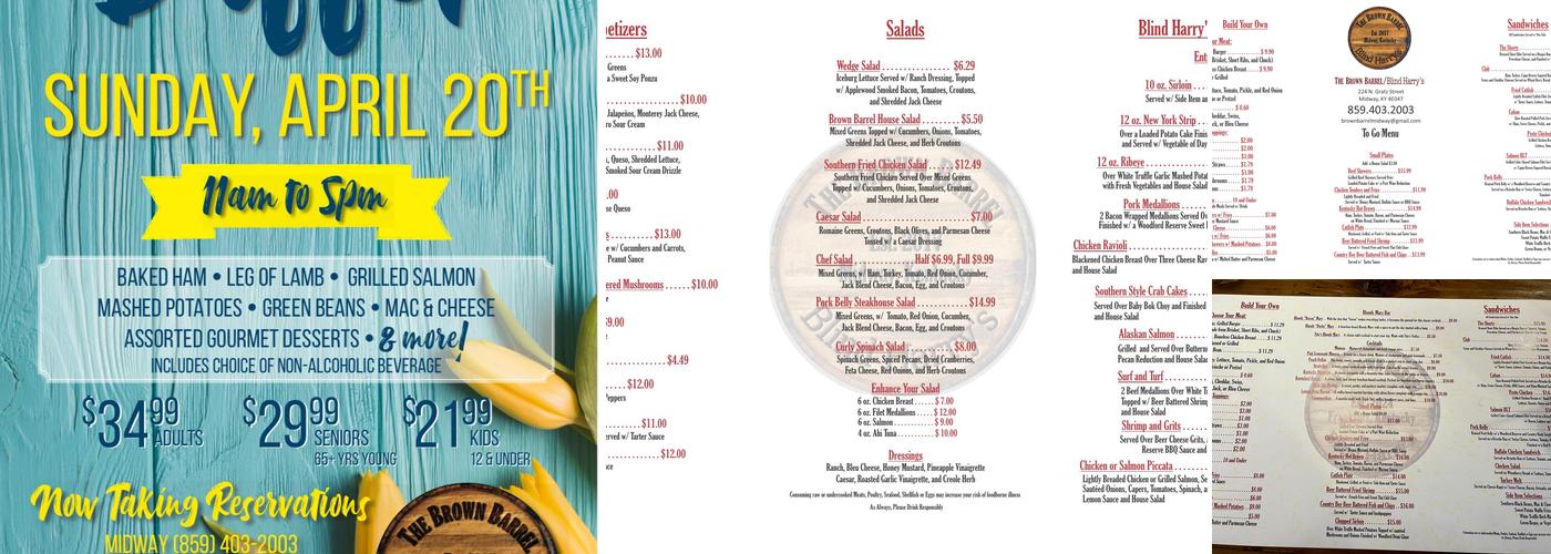 The Brown Barrel Menu