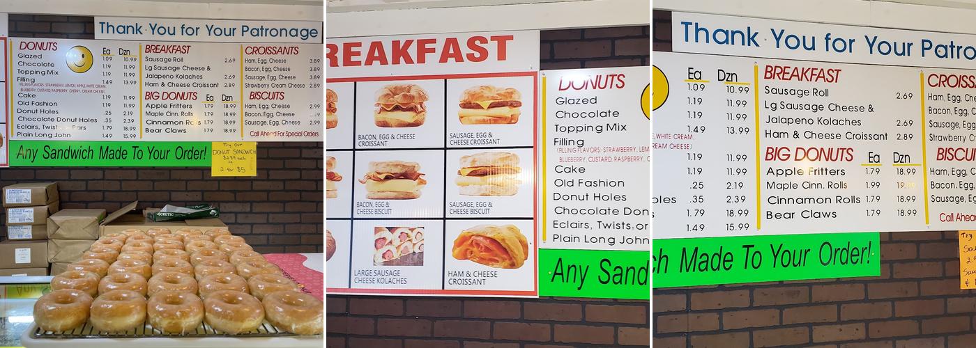 Best Donuts Menu