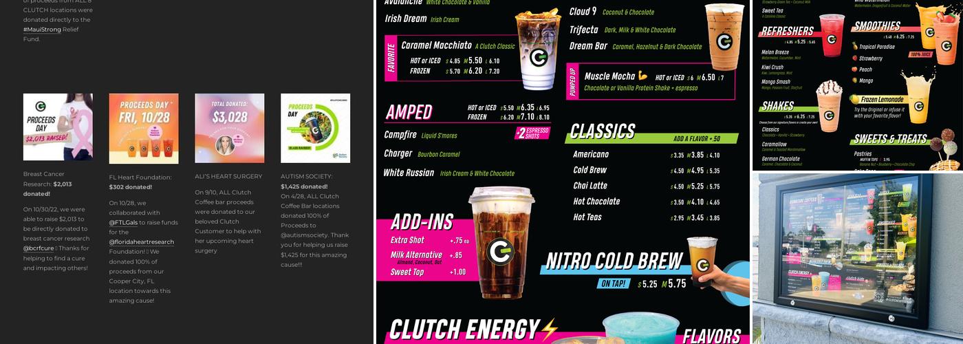 CLUTCH Coffee Bar Menu