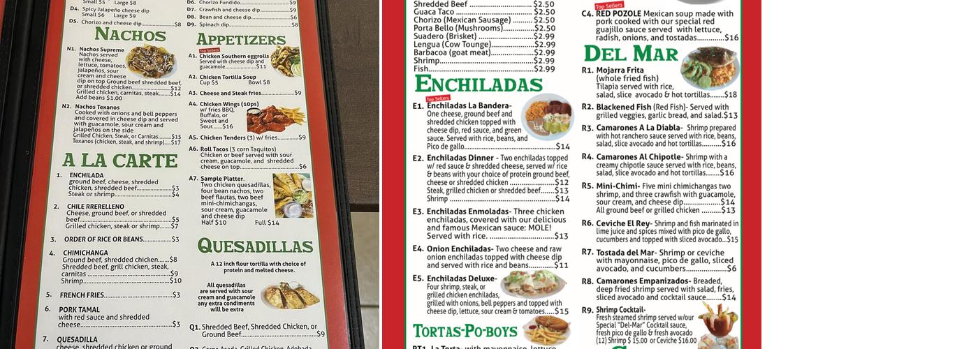 TACOS EL REY Menu