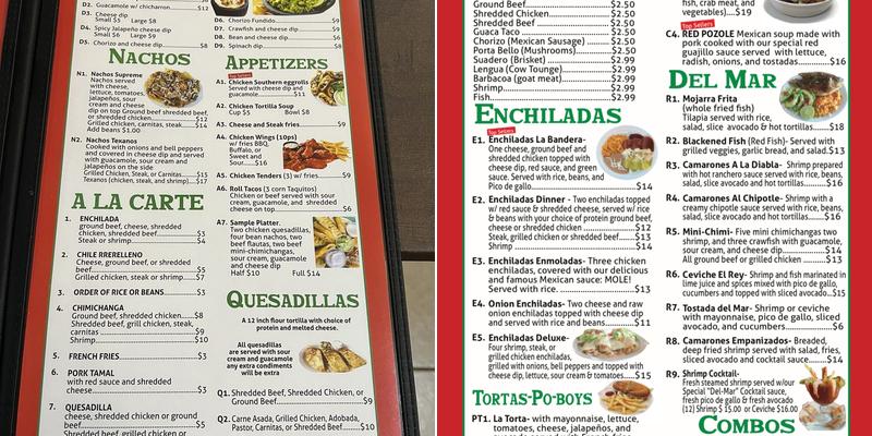TACOS EL REY Menu