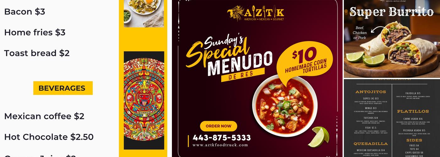 AZTK COCINA Menu