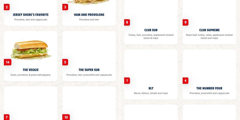 Jersey Mike's Subs Menu