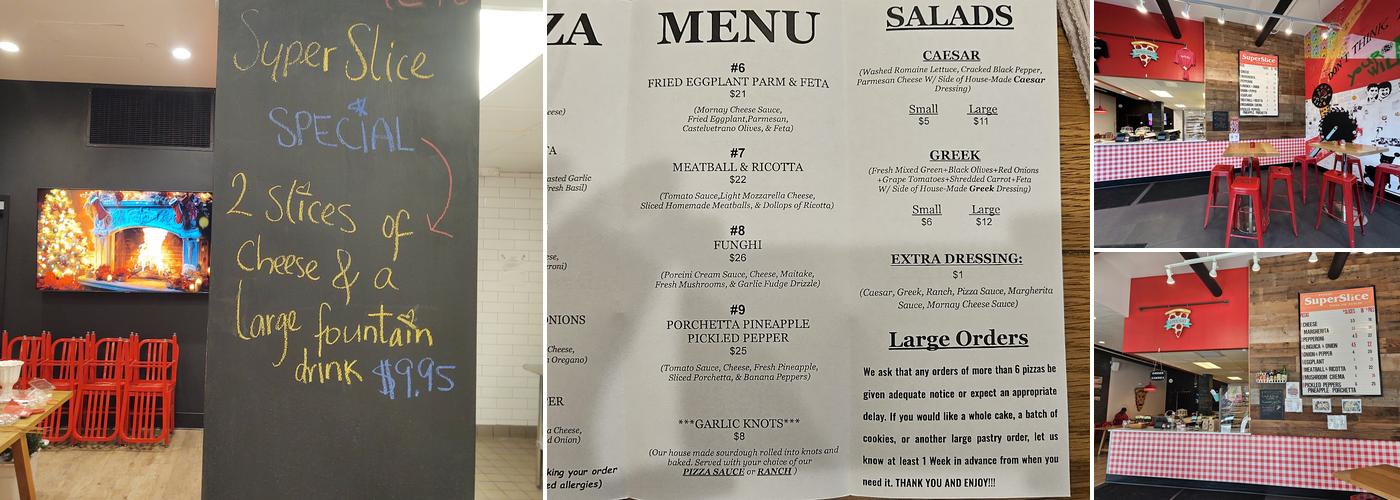 Garcon SuperSlice Pizza Pie Parlor Menu