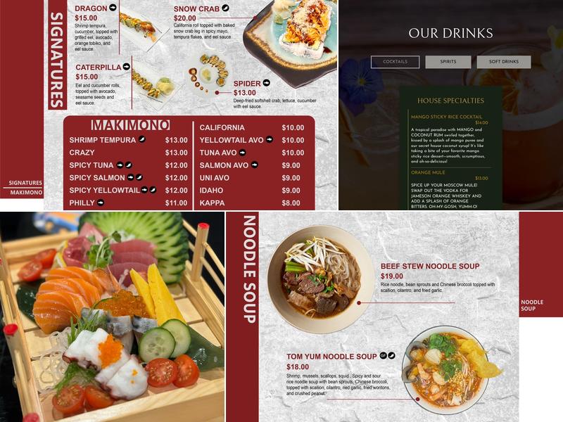 Satang Infinity restaurant Menu