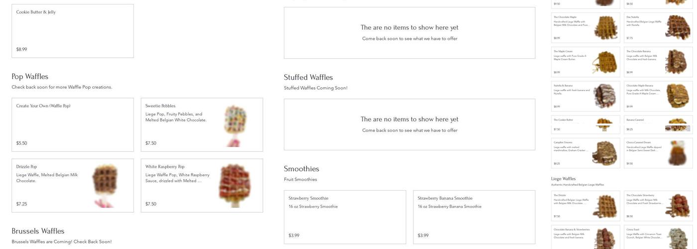 Everything Waffles Menu