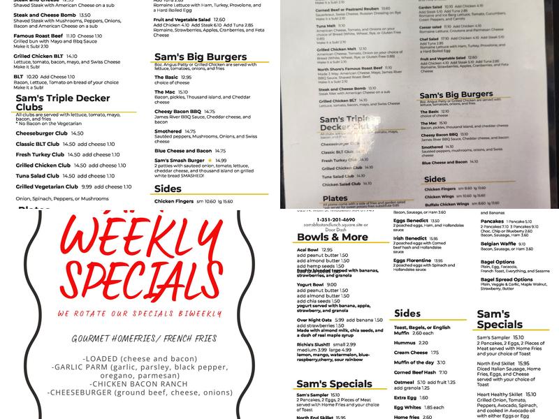 Sam's Place Menu