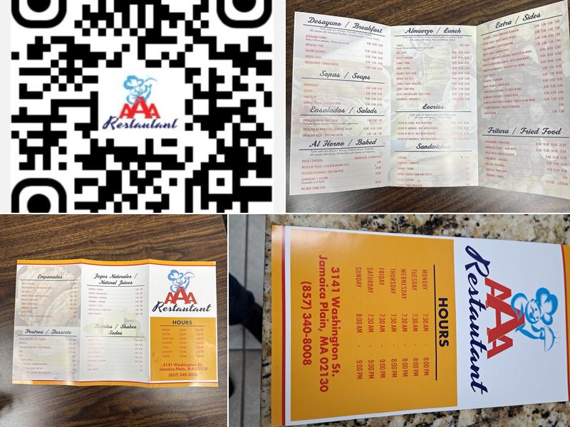 AAA Restaurant Menu