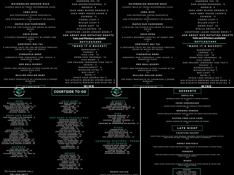 Courtside Bar &Grill Menu