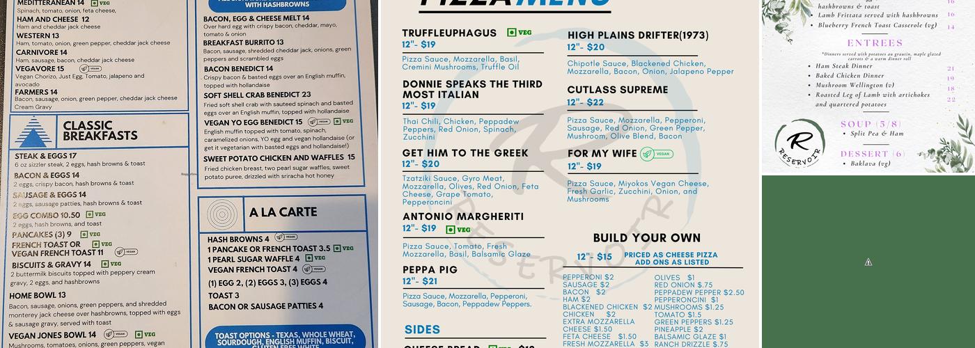 RESERVOIR Menu