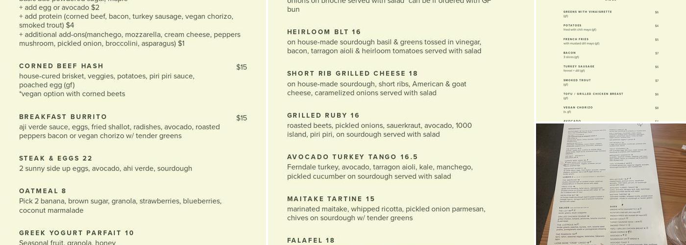 Darling Menu