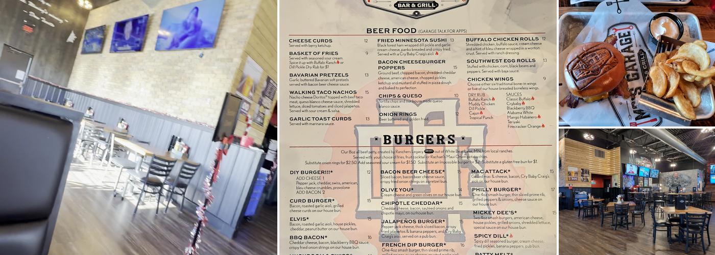 MC's Garage Menu