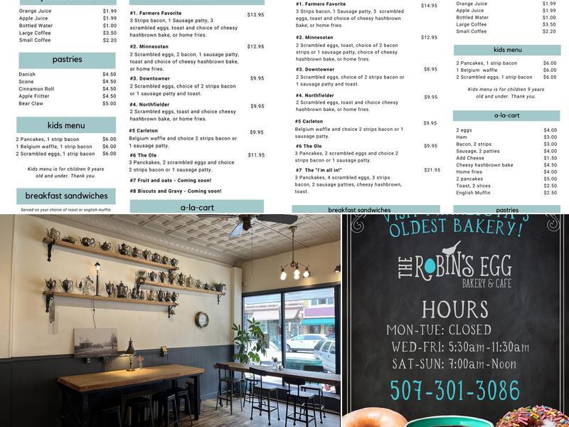 The Robin's Egg Menu