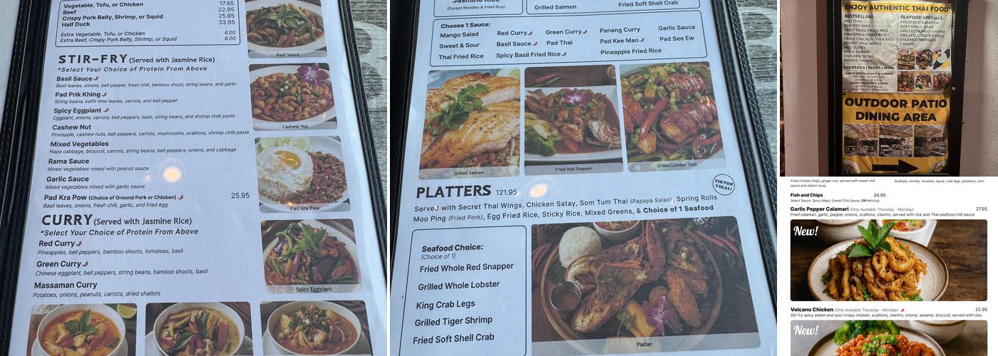 Secret Thai Kitchen Menu