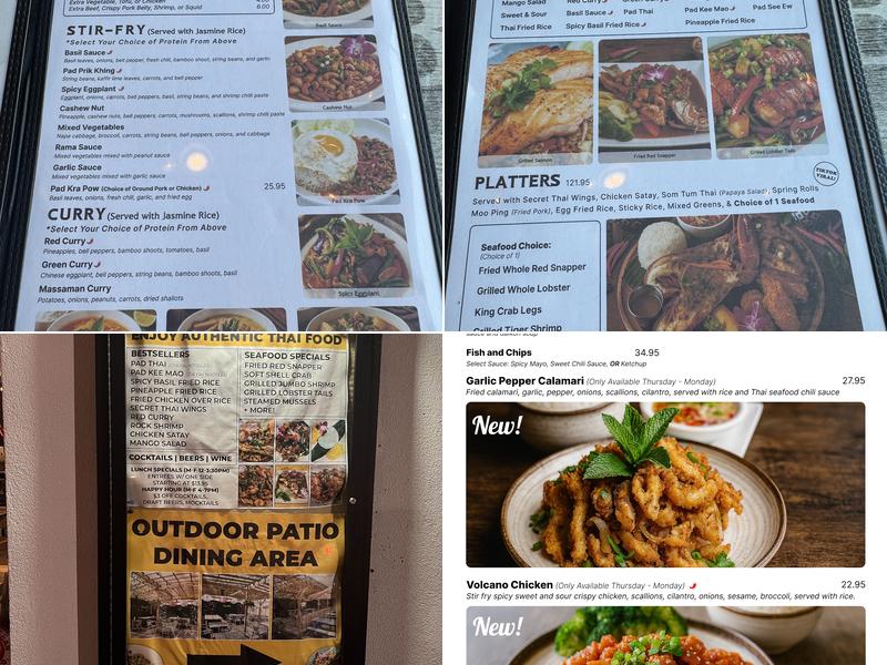 Secret Thai Kitchen Menu