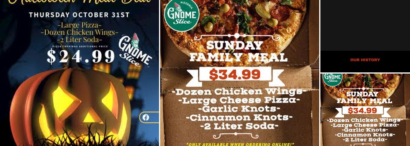 Gnome Slice Pizzeria Menu