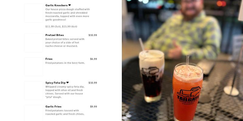 TailGate Brewery Murfreesboro Menu