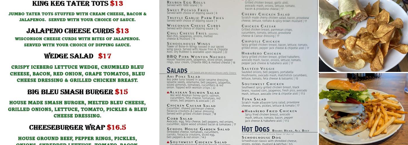 O'Briens Schoolhouse Menu